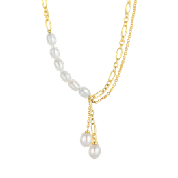 Forgyldt halskæde med perler fra Støvring design