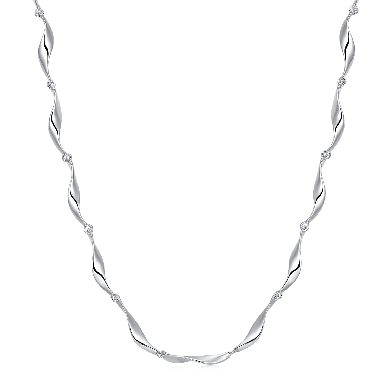 Sølv collier rhodineret