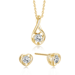 Sølvforgyldt smykkesæt